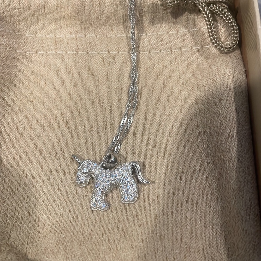 Unicorn necklace. Sterling silver unicorn necklace from JTV.